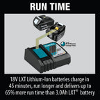 Makita 18V LXT 5.0Ah Battery And Rapid Optimum Charger Starter Pack With XAG04Z Brushless Angle Grinder - BL1850BDC2XAG04