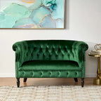 Christopher Knight Home Velvet Tufted Scroll Arm Loveseat, 30.75 x 51.5 x 30.5 Inches - Milani