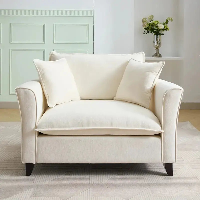 Oversized Chenille Fabric Armchair, 33.9 in, 330 LBS