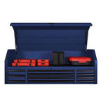 23-Drawer Heavy Duty Rolling Tool Chest And Top Cabinet Set, 56 in. W x 22 in. D, Matte Blue