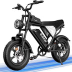 1500W Electric Mountain Bike 48V 20Ah, 20 inch Fat Tires, Shimano 7-Speed, Full Suspension - q20-1500w