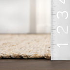nuLOOM Elfriede Hand Woven Area Rug, 9x12, Natural, Jute And Cotton