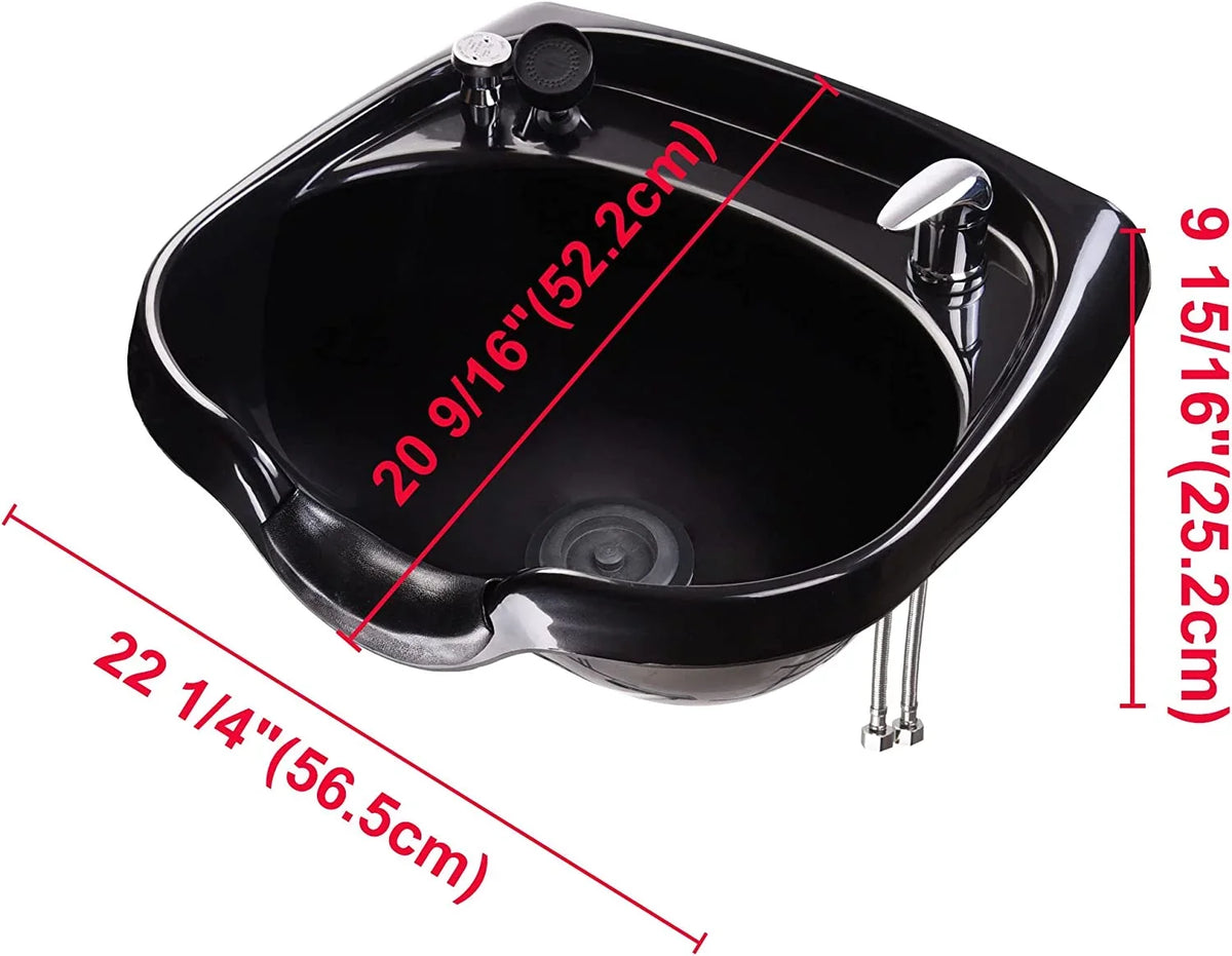 AW Wall-Mounted Shampoo Bowl Kit With Sprayer, Neck Rest And CUPC Vacuum Breaker