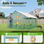 Quictent Metal Chicken Coop Run For 20+ Poultry, 12x9x6.6FT - Advanced Series