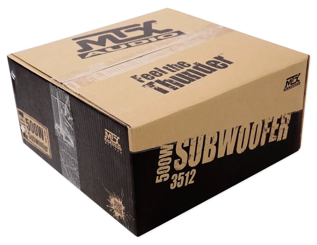 MTX 3512-04 12 in 500W Subwoofer Bundle With Rockville Sealed Enclosure, Amplifier And Wire Kit