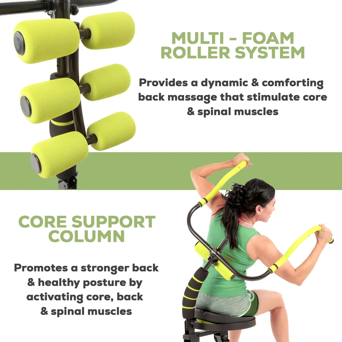 360 Fitness System With 6 Pack Back Roller