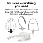 Hamilton Beach 4 Quart 7-Speed Tilt-Head Stand Mixer With Dough Hook, Whisk And Flat Beater - Black