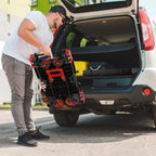 LAZY BUDDY 2-in-1 Folding Hand Truck Dolly With 22 Inch Folding Basket, Red, 330 LBS