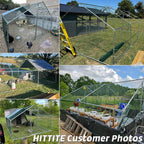 HITTITE Large Metal Chicken Coop With Run 19.19 x 9.84 x 6.56 ft - Walk-In Poultry Cage