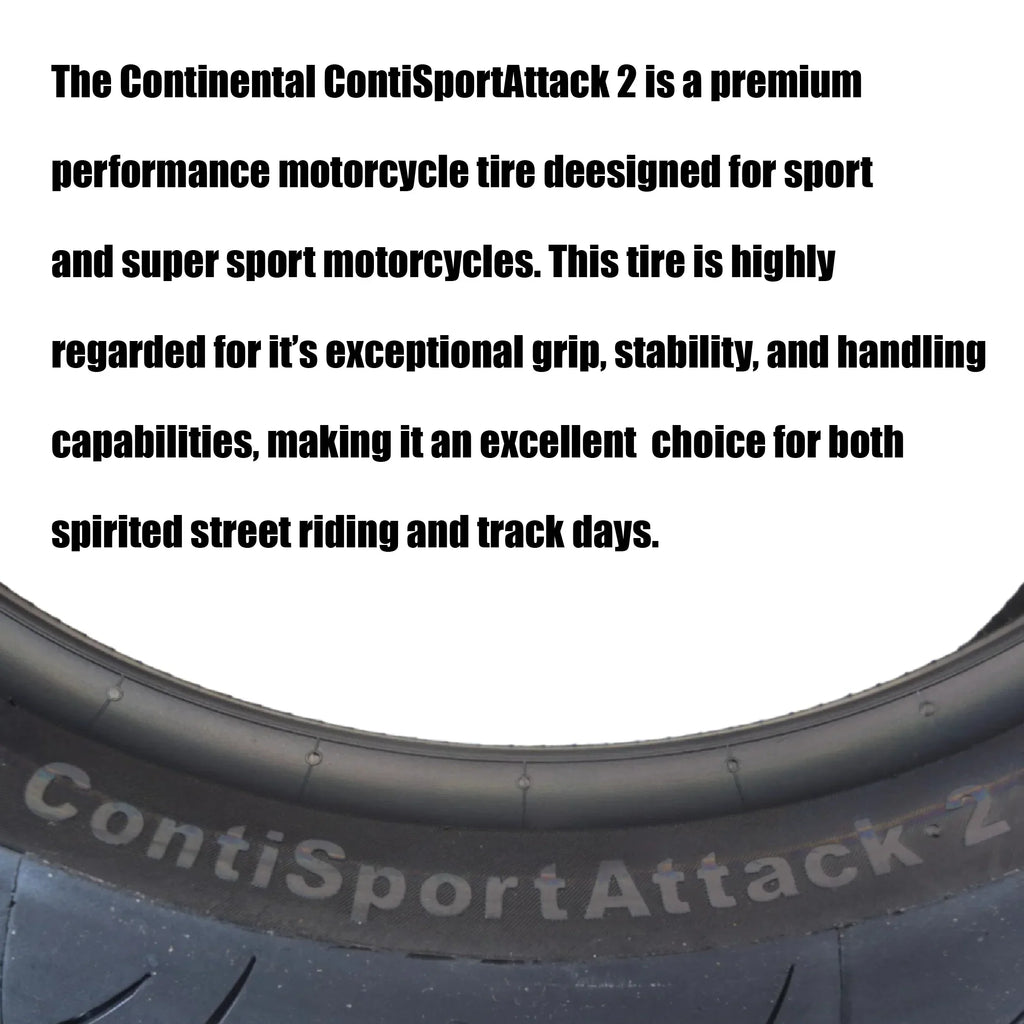 Continental ContiSportAttack 2 Sport Motorcycle Tires 120/70ZR17 Front & 180/55ZR17 Rear