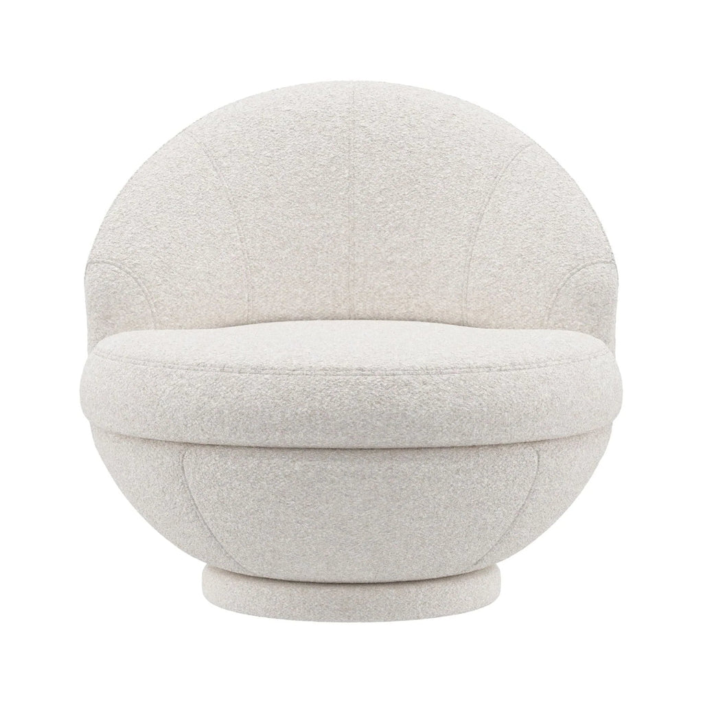 Hillsdale Boulder Upholstered Swivel Storage Chair, Ash White