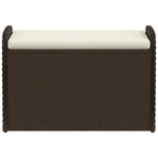 vidaXL Outdoor Poly Rattan Storage Bench With Cushion, Black, 45.3 x 20.1 x 20.5 in