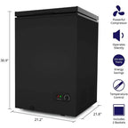 Northair Chest Freezer, 3.5 Cu Ft, 2 Removable Baskets, Black