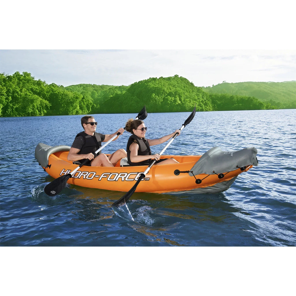 Bestway Inflatable Kayak Set With 2 Seats, Orange And Black - Hydro Force Lite Rapid X2