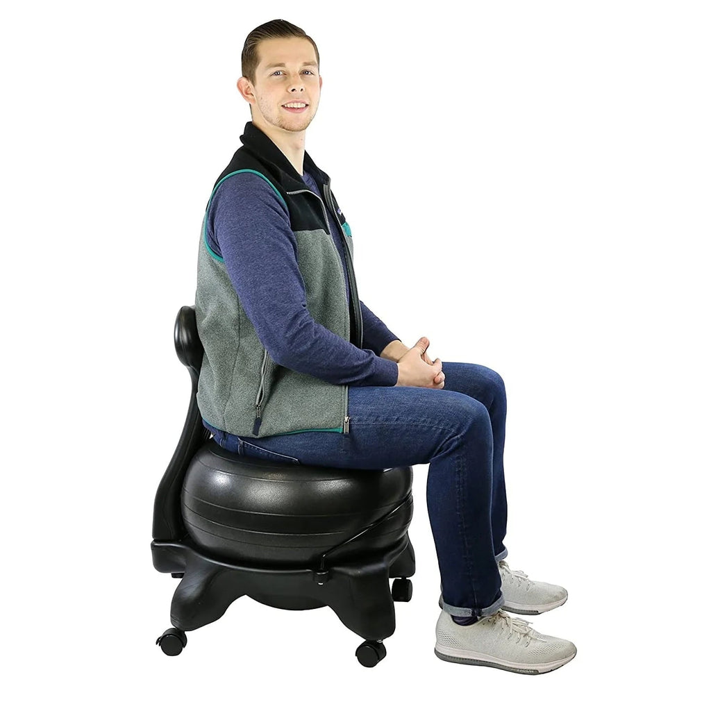 Cando Inflatable Ergonomic Exercise Ball Chair With Air Pump - 20 Inch