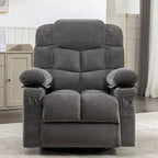 Oversized Massage Recliner Chair With Heat, 150 Degree Recline, 30 Degree Rocking, Dual USB Ports And 2 Cup Holders - Grey