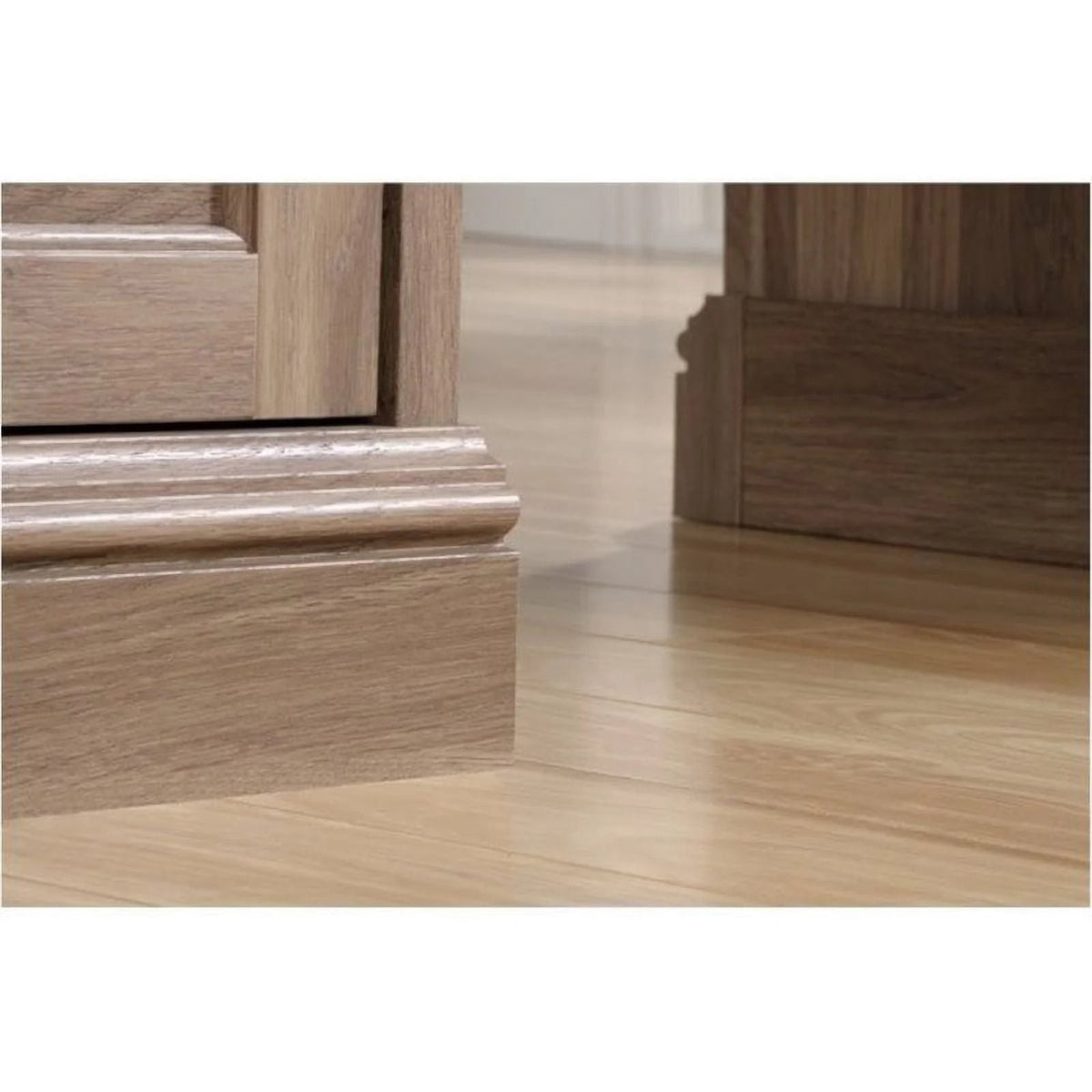 Bowery Hill Traditional Wood Executive Desk With File Drawer, Salt Oak