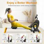 FISUP Magnetic Rowing Machine With 8 Level Adjustable Resistance, Black - RMF7