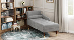 Vesgantti Velvet Chaise Lounge, 59 in, Grey