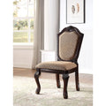 Espresso Finish Wood Dining Side Chairs, 2pc Set, Padded Seat And Back