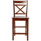 Acme Counter Height Chair Set Of 2, Cherry Finish - Tartys