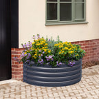 Olle Gardens Semi-Round Raised Garden Bed, 17 inch Tall, Midnight Gray