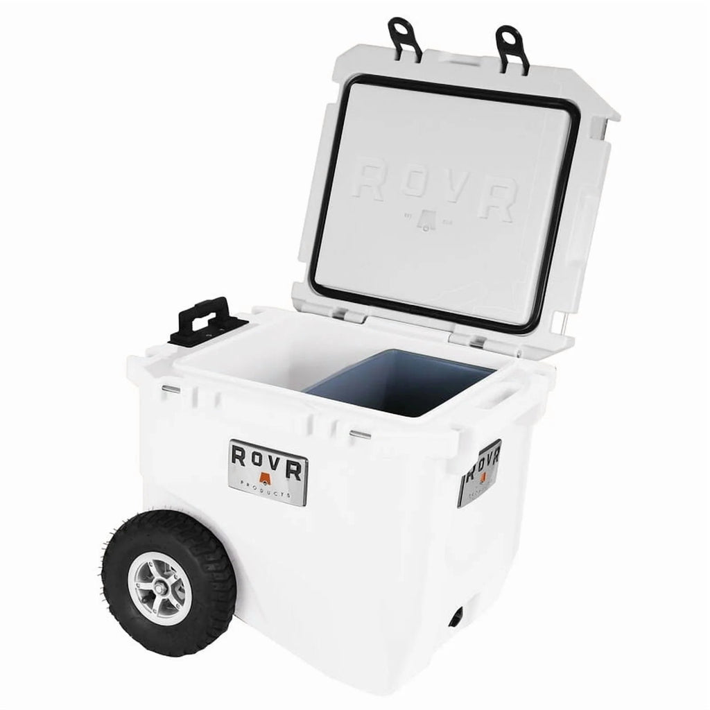 RovR RollR 45-Qt Wheeled Cooler With Handle And Collapsible LandR Bin - Powder - 45PROLLRWB