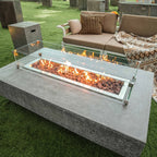 Elementi Outdoor Lunar Fire Bowl 42 Inches Grey Glass Reinforced Concrete Natural Gas Fire Pit Table