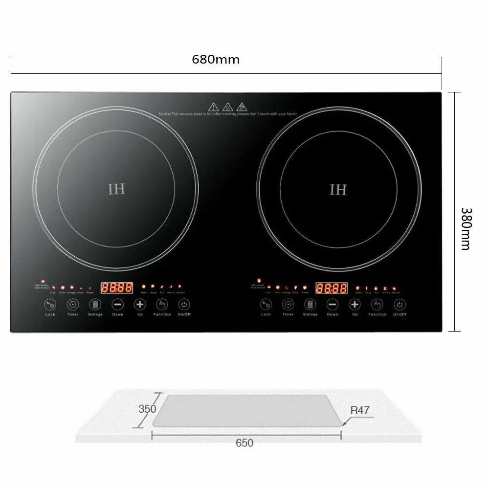Portable Dual Induction Cooktop Countertop Hot Plate - 2400W