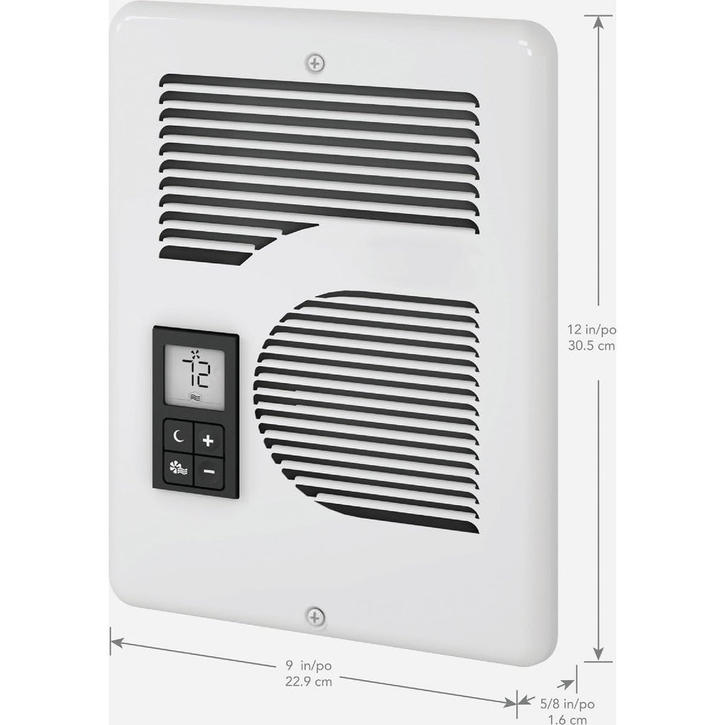Electric Wall Heater With Digital Thermostat, 240/208/120V, White