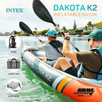 Intex Dakota K2 2-Person Vinyl Inflatable Kayak With Oars And Pump - Open Box
