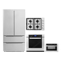 4-Piece Kitchen Appliance Package - 30 in Gas Cooktop, 30 in Electric Wall Oven, 24 in Microwave Drawer, Energy Star French Door Refrigerator
