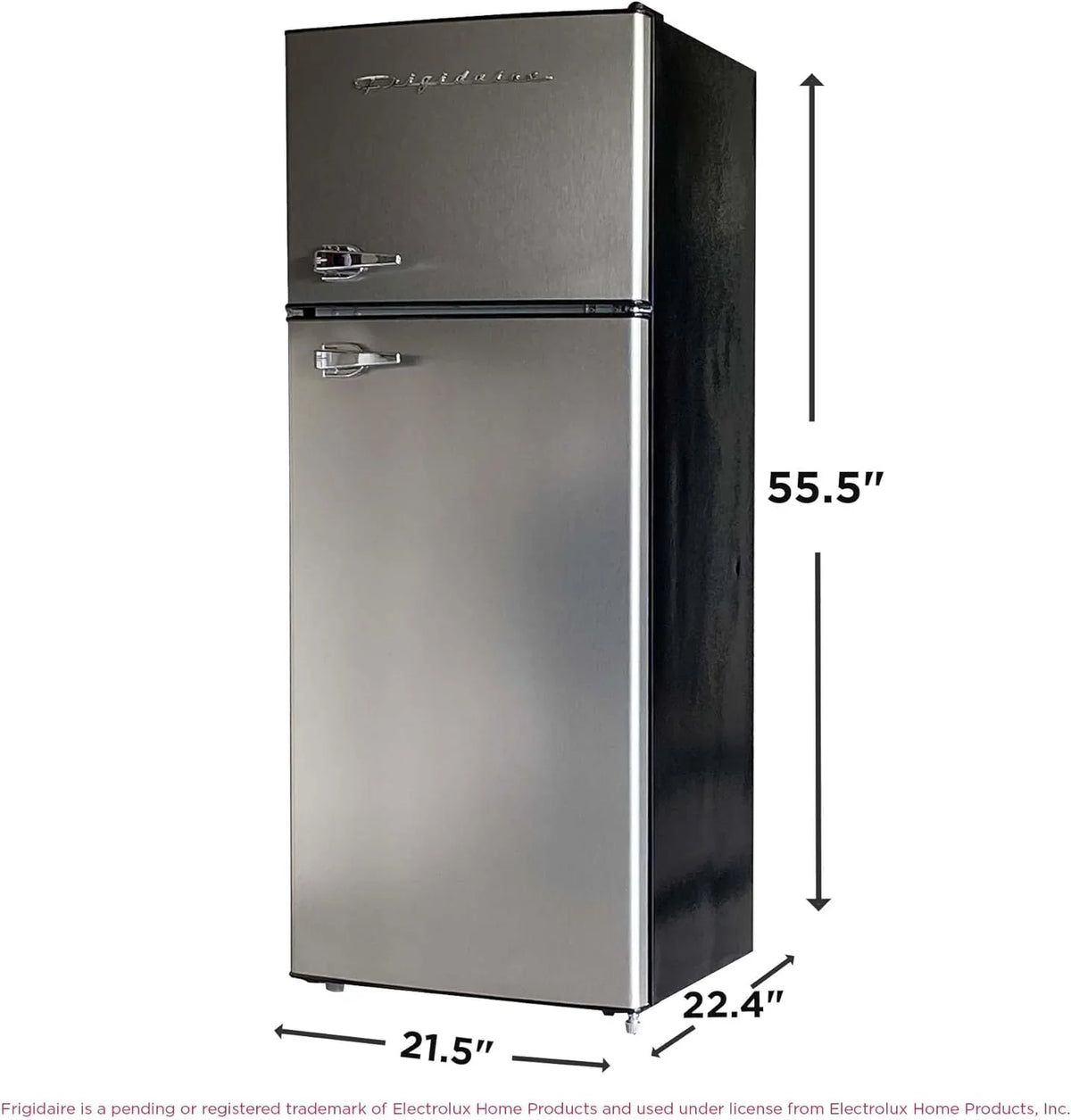 Frigidaire 2-Door Top-Freezer Apartment Size Refrigerator-Freezer Combo, 7.5 Cu Ft, Platinum Series Stainless