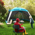 Outsunny 12' x 12' 8 Person Screen House Tent With Carry Bag And 4 Mesh Walls - Sky Blue