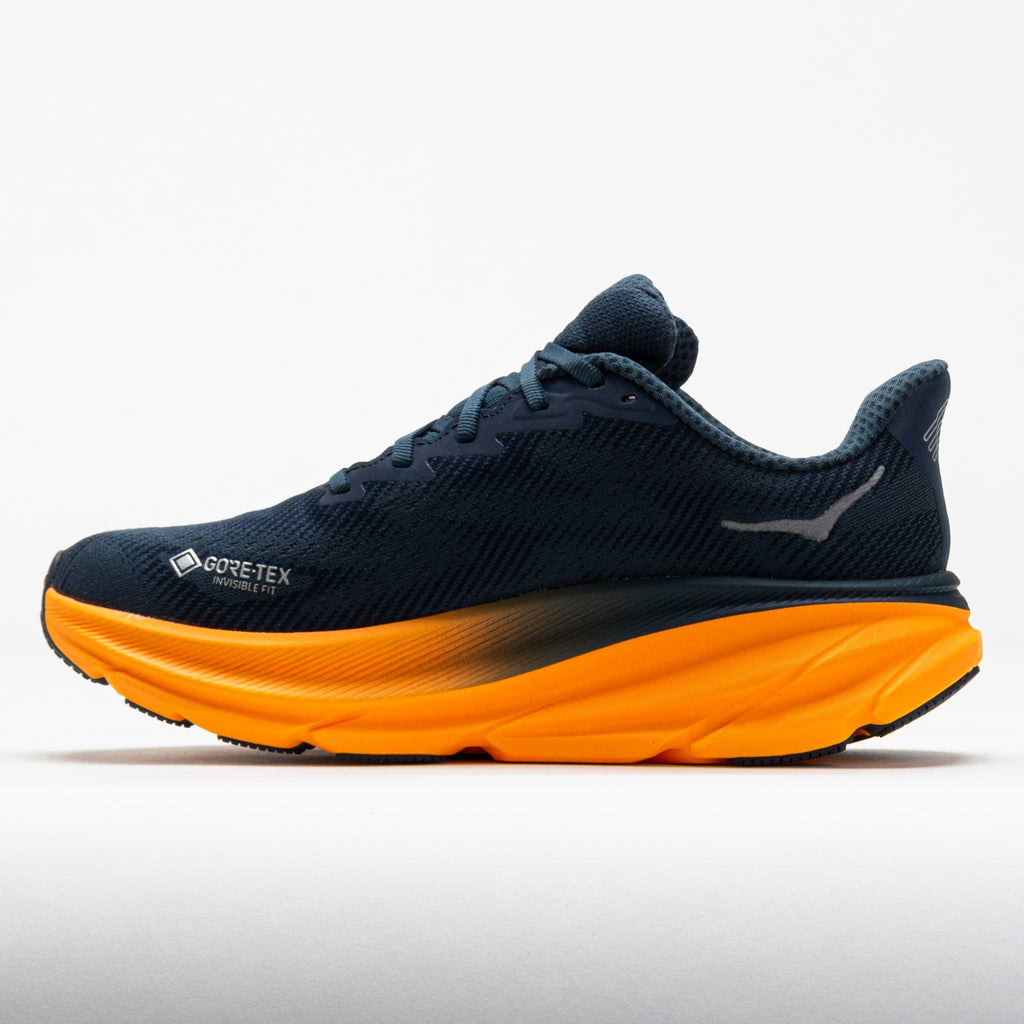 Clifton 9 GTX Men's Running Shoes Stormy Skies/Orange Zest