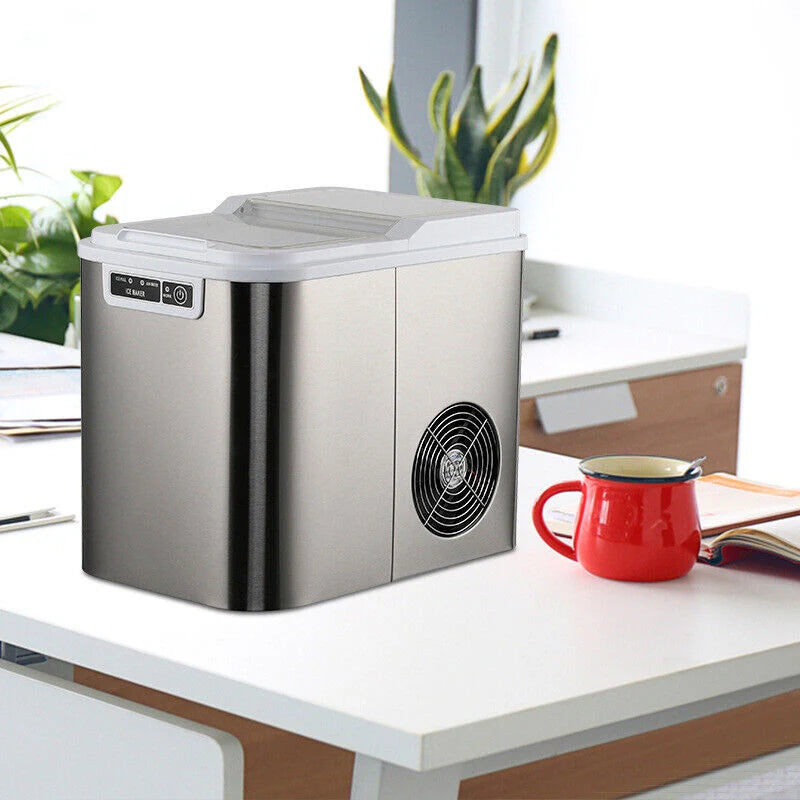 CJC Countertop Ice Maker With Carry Handle, Basket, Scoop, 110V