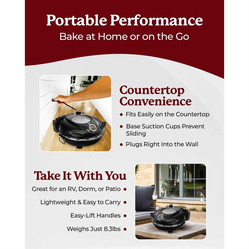 Granitestone Piezano Countertop Pizza Oven With 12in Pizza Stone