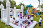 Connsann White Oxford Bounce House With Air Blower And Ball Pit, 13 ft x 8 ft x 8 ft