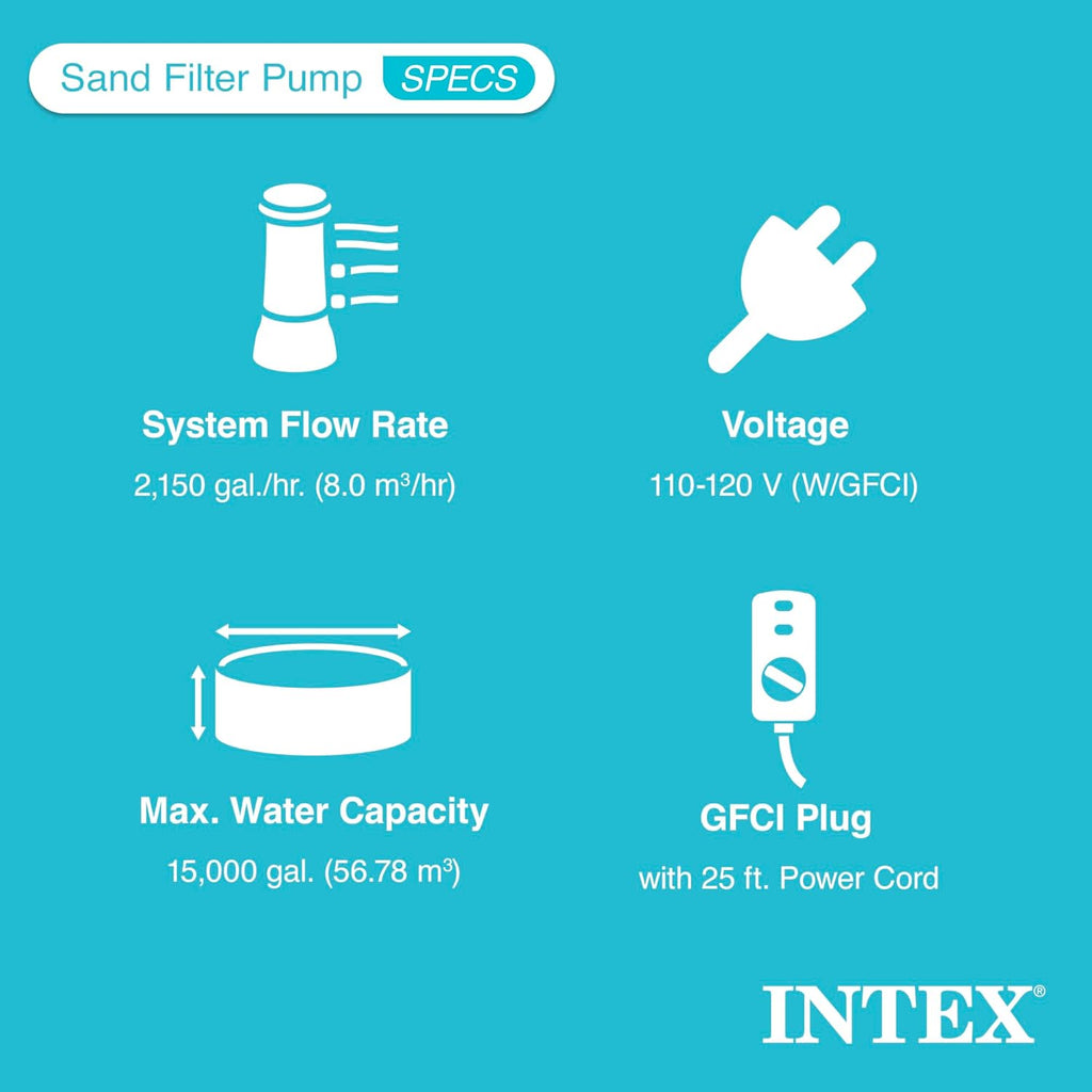 Intex Sand Filter Pump & Saltwater System For Up To 15 000 Gal Pools Krystal Clear