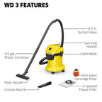Karcher WD 3 Wet Dry Shop Vacuum, 4.5 Gallon - WD 3