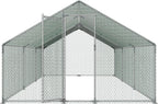 VEVOR Walk-In Metal Chicken Coop With Cover, 19.7 x 9.8 x 6.5 ft, Spire Roof And Security Lock