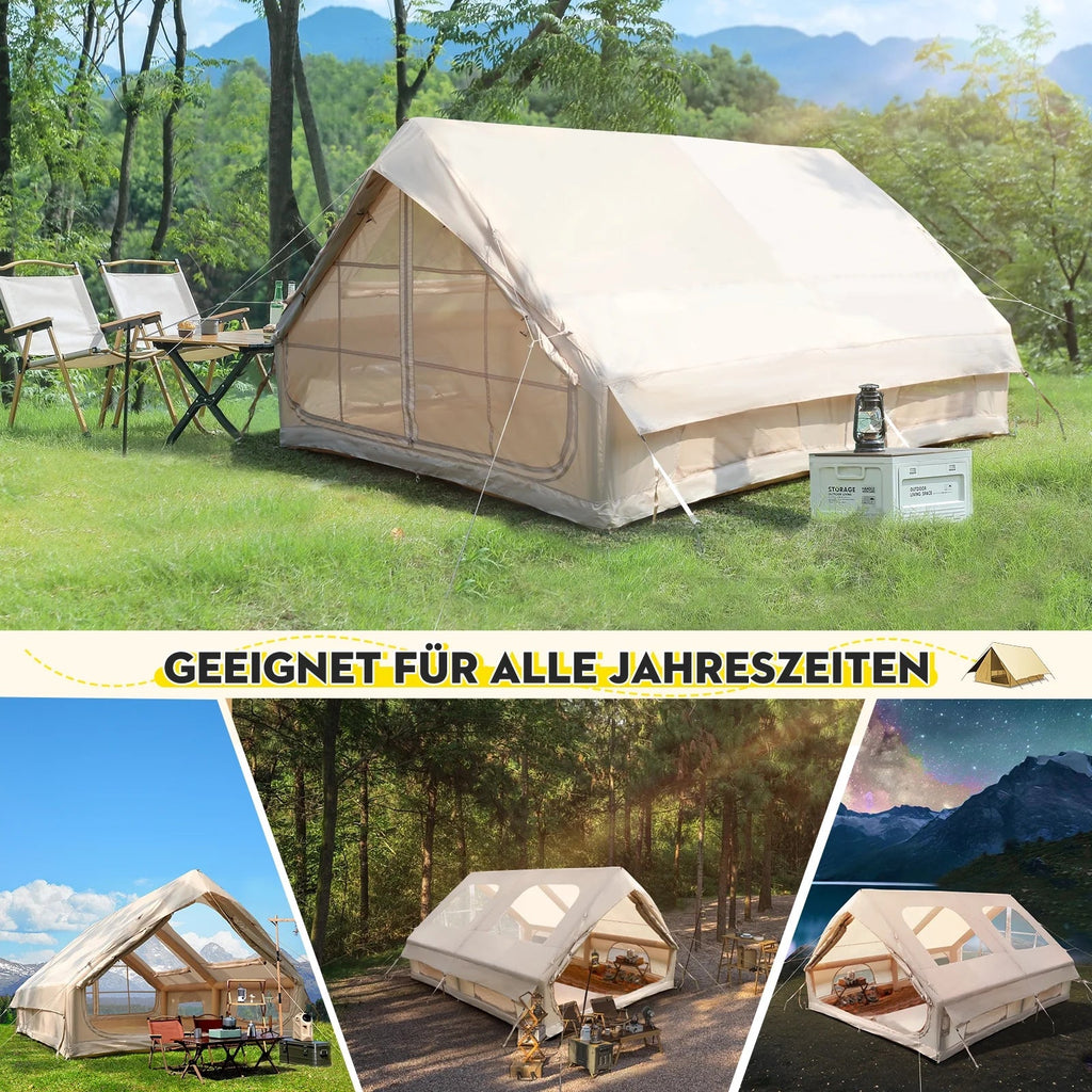 Gaonala Inflatable Camping Tent For 4-6 People, 420D Oxford Fabric - With Hand Pump