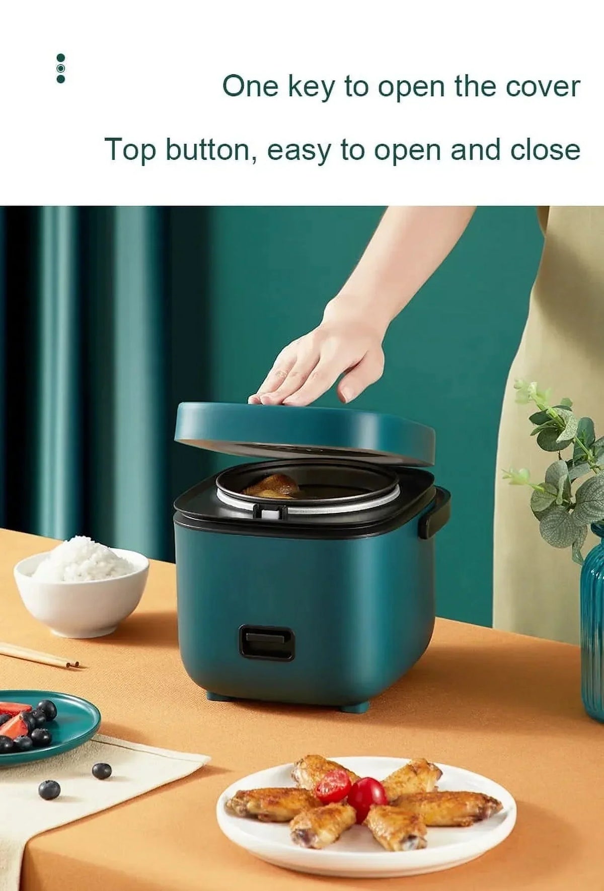 1.2L Mini Electric Rice Cooker, Blue