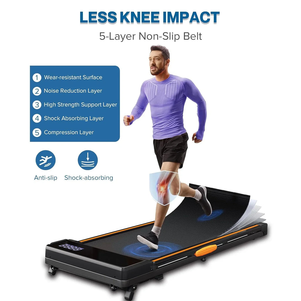 CoolHut Under Desk Treadmill With Manual Incline, 2.5HP, 265lbs