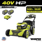 Ryobi 40V HP Brushless 21-in Self-Propelled AWD Lawn Mower With (2) 6.0Ah Batteries And Charger - RY401021