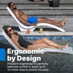 Step2 Vero Pool Lounger for Up to 12-Inch-Deep Sun Shelves, White, 29.25 x 23.5 x 68.25 in