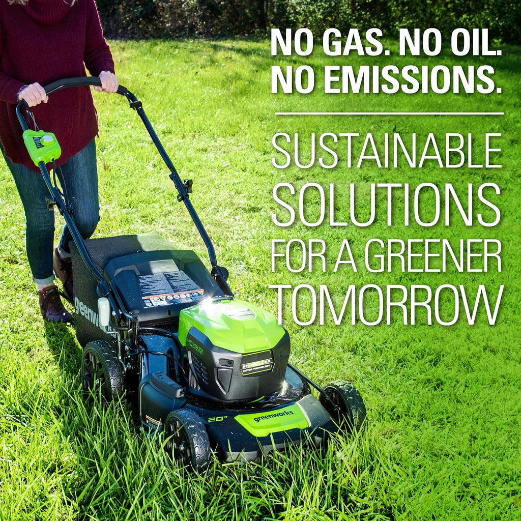 Greenworks 40V 20-Inch Brushless Walk-Behind Push Lawn Mower With 40 Ah Battery And Quick Charger - 2516302