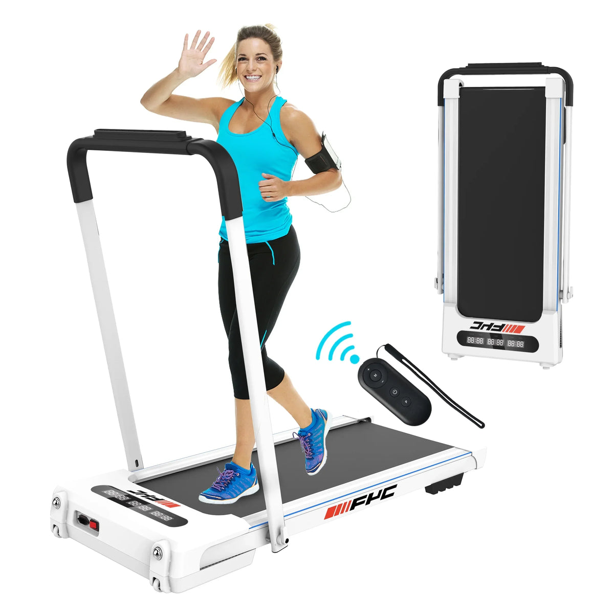 ikayaa 2 In 1 Under Desk Treadmill, 2.5 HP Folding - FYC
