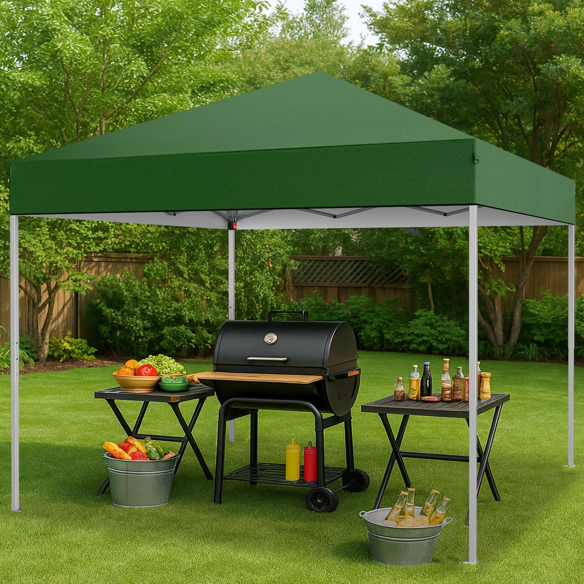 GVDV 10x10 ft Easy Pop Up Outdoor Canopy Tent - Blue