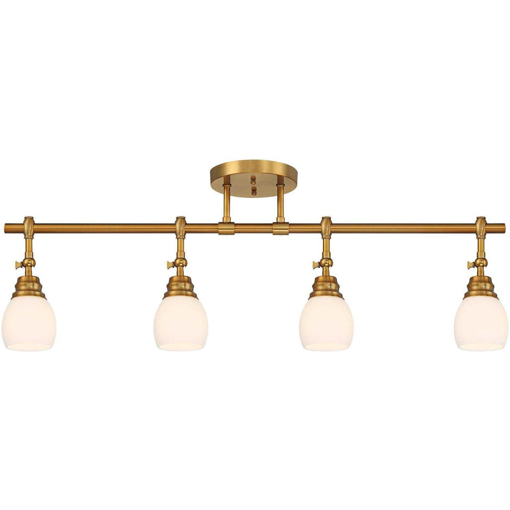 Pro Track 4-Head Wall Or Ceiling Track Light Fixture Kit, Warm Gold - Elm Park